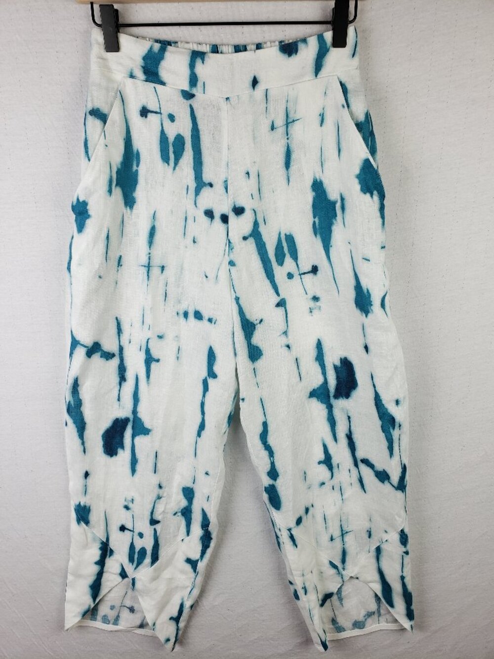 Alembika Ozai N Ku Island Linen Tulip Pants Lagenlook Art-to-Wear sz XS Relaxed
